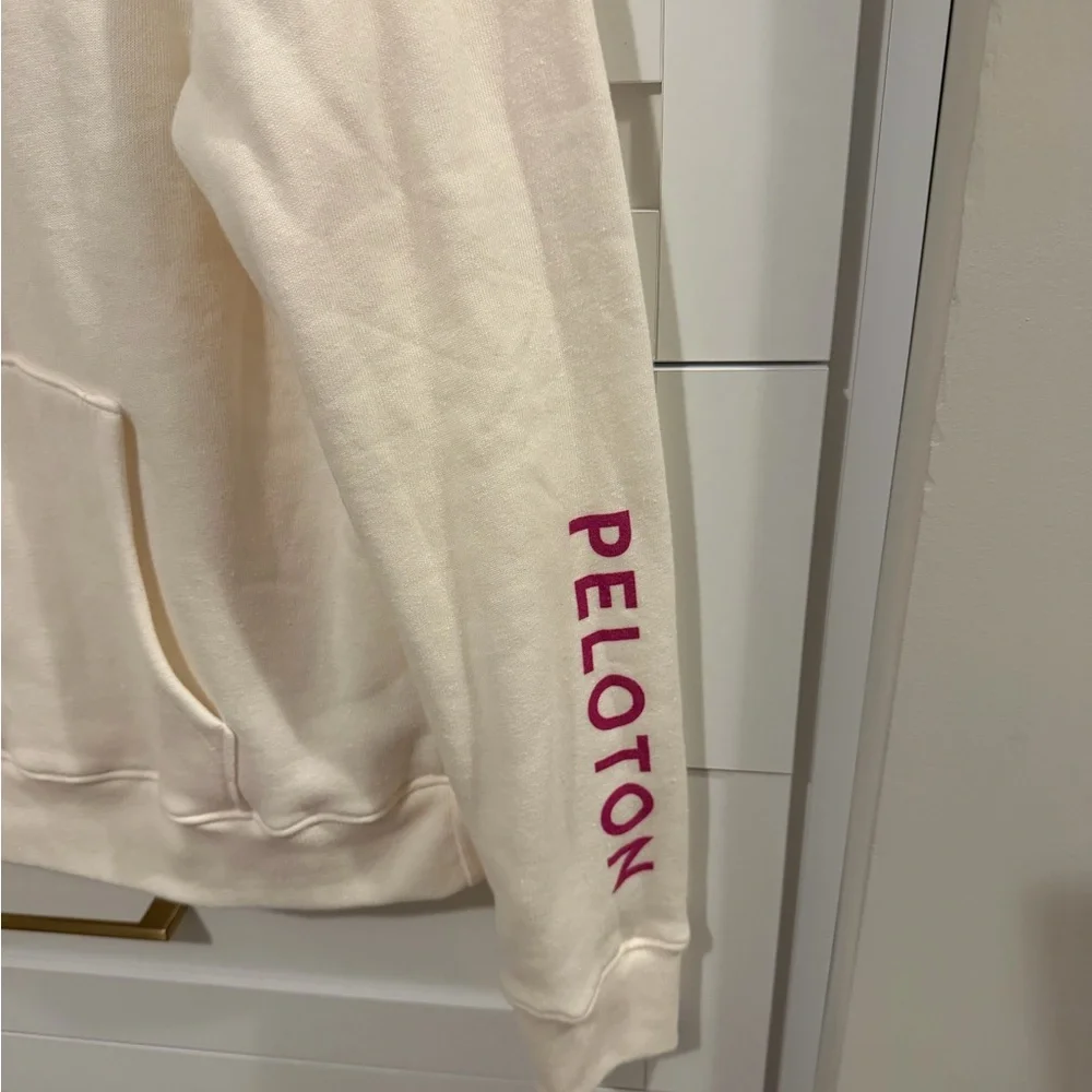 Peloton Cream Half-Zip Sweatshirt with Red Trim - Picture 3 of 5